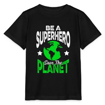 Protection de l’environnement des super-héros de la planète - T-shirt bio MINI CREATOR Stanley/Stella Enfant - noir - Devant - Mikhail (115cm)