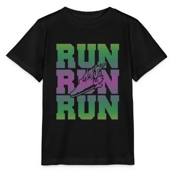 rennen run - Stanley/Stella Kinder T-Shirt MINI CREATOR  - Schwarz - Vorne - Mikhail (115cm)