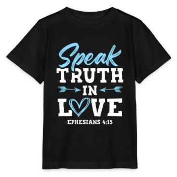 bible de la vérité dans l’amour - T-shirt bio MINI CREATOR Stanley/Stella Enfant - noir - Devant - Mikhail (115cm)