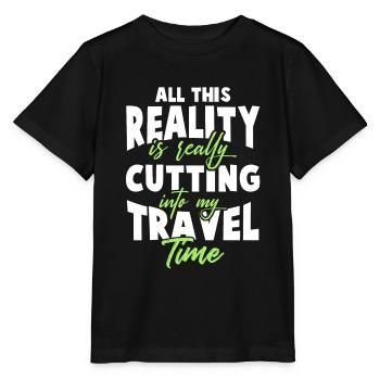 travel travel motto - Stanley/Stella MINI CREATOR Kids’ T-Shirt - black - Front - Mikhail (115cm)