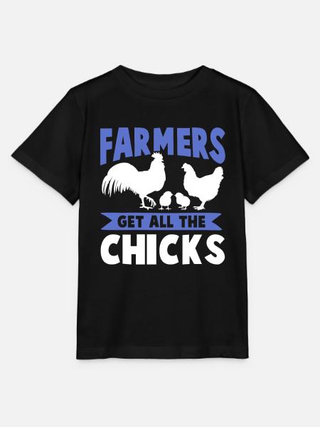 hühner farmer spruch - Stanley/Stella Kinder T-Shirt MINI CREATOR  - Schwarz