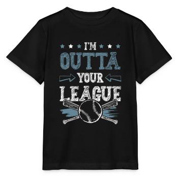 baseball outta league - Stanley/Stella Kinder T-Shirt MINI CREATOR  - Schwarz - Vorne - Mikhail (115cm)