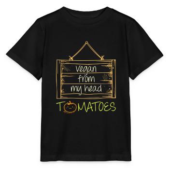 Vegan tomatoes healthy - Stanley/Stella MINI CREATOR Kids’ T-Shirt - black - Front - Mikhail (115cm)