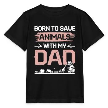 Papa militant des droits des animaux - T-shirt bio MINI CREATOR Stanley/Stella Enfant - noir - Devant - Mikhail (115cm)