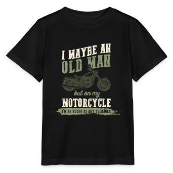 Motorcycle Old Man - Stanley/Stella MINI CREATOR Kids’ T-Shirt - black - Front - Mikhail (115cm)
