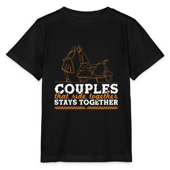 couples de motards disant couple - T-shirt bio MINI CREATOR Stanley/Stella Enfant - noir - Devant - Mikhail (115cm)