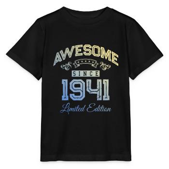 1941 awesome since - Stanley/Stella Kinder T-Shirt MINI CREATOR  - Schwarz - Vorne - Mikhail (115cm)