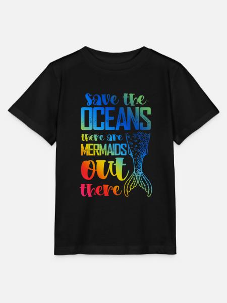 save the ocean meerjungfrau - Stanley/Stella Kinder T-Shirt MINI CREATOR  - Schwarz