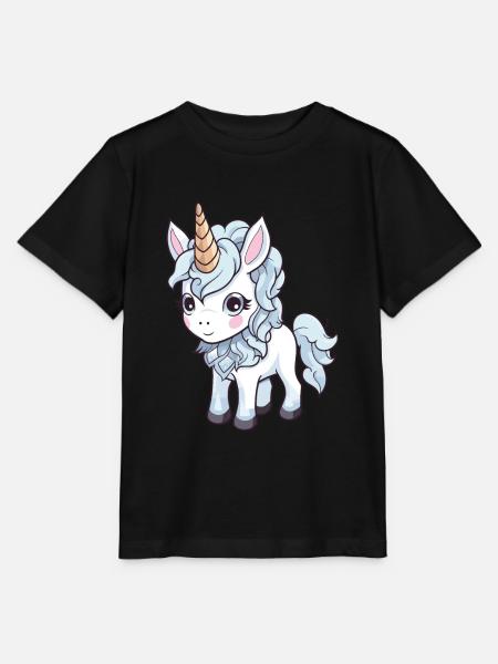 Eenhoorn Comic Cute - Stanley/Stella Kinder-T-shirt MINI CREATOR  - zwart
