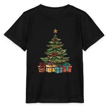 Tanne Xmas Weihnachten - Stanley/Stella Kinder T-Shirt MINI CREATOR  - Schwarz - Vorne - Mikhail (115cm)