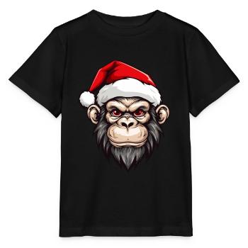 Tête de singe Noël Noël - T-shirt bio MINI CREATOR Stanley/Stella Enfant - noir - Devant - Mikhail (115cm)