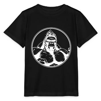 Gorilla Workout Fitness Muscles - T-shirt bio MINI CREATOR Stanley/Stella Enfant - noir - Devant - Mikhail (115cm)