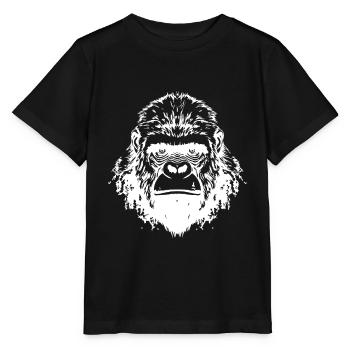 Gorilla Kopf - Stanley/Stella Kinder T-Shirt MINI CREATOR  - Schwarz - Vorne - Mikhail (115cm)