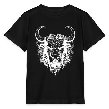 Taureau Taureau Tête Taureau Symbole Taureau - T-shirt bio MINI CREATOR Stanley/Stella Enfant - noir - Devant - Mikhail (115cm)