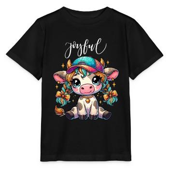 Cow Cows Calf Basketball Cap Glitter Anime Braids - Stanley/Stella MINI CREATOR Kids’ T-Shirt - black - Front - Mikhail (115cm)