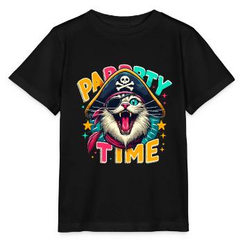 Carnival Cat Pirate Costume Party Time Cologne Alaaf - Stanley/Stella MINI CREATOR Kids’ T-Shirt - black - Front - Mikhail (115cm)
