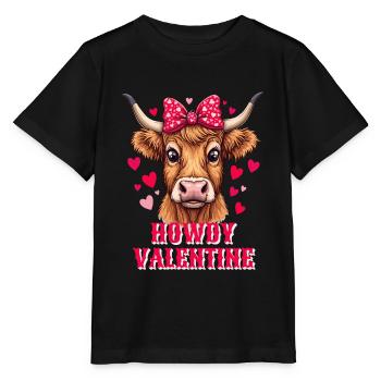 La Saint-Valentin Amour Scottish Highland Cattle Moo - T-shirt bio MINI CREATOR Stanley/Stella Enfant - noir - Devant - Mikhail (115cm)