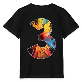 NUMMER 3 JAHRE 3. GEBURTSTAG - Stanley/Stella Kinder T-Shirt MINI CREATOR  - Schwarz - Vorne - Mikhail (115cm)