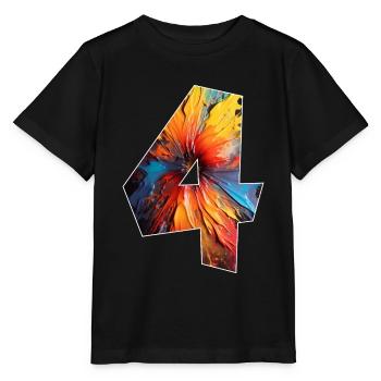 NUMMER 4 JAHRE 4. GEBURTSTAG - Stanley/Stella Kinder T-Shirt MINI CREATOR  - Schwarz - Vorne - Mikhail (115cm)