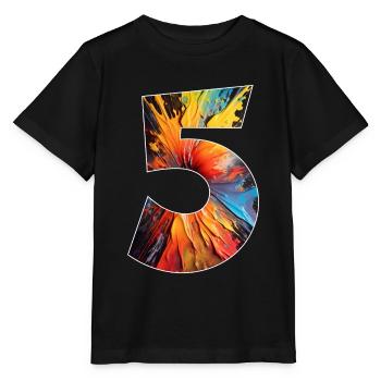 NUMBER 5 YEARS 5TH BIRTHDAY - Stanley/Stella MINI CREATOR Kids’ T-Shirt - black - Front - Mikhail (115cm)
