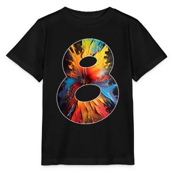 NUMMER 8 JAHRE 8. GEBURTSTAG - Stanley/Stella Kinder T-Shirt MINI CREATOR  - Schwarz - Vorne - Mikhail (115cm)
