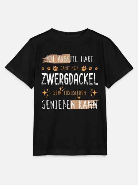 Retro Arbeite Hart Zwergdackel Dackel Luxusleben - Stanley/Stella Kinder T-Shirt MINI CREATOR  - Schwarz