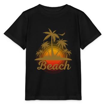Beach -Summer Holiday Palm Gold - Stanley/Stella MINI CREATOR Kids’ T-Shirt - black - Front - Mikhail (115cm)