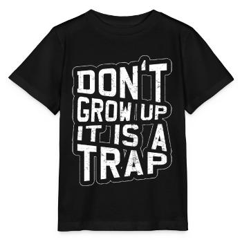 Won't grow Funny birthday gift - Stanley/Stella MINI CREATOR Kids’ T-Shirt - black - Front - Mikhail (115cm)
