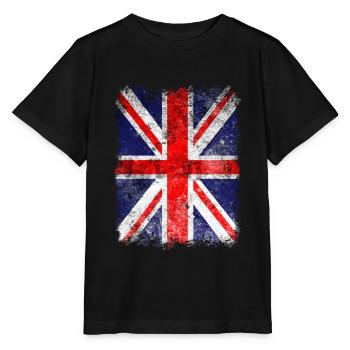British flag. Proud Union Jack Flag. Cool British - Stanley/Stella MINI CREATOR Kids’ T-Shirt - black - Front - Mikhail (115cm)