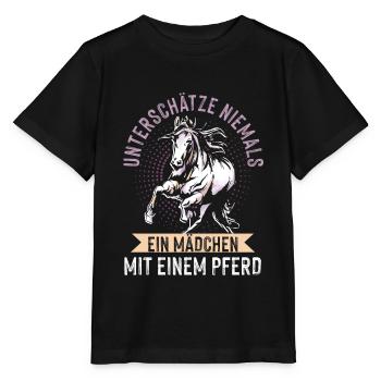 Pferd Reitersprüche Mädchen - Stanley/Stella Kinder T-Shirt MINI CREATOR  - Schwarz - Vorne - Mikhail (115cm)