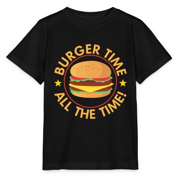 Burger fast food - Stanley/Stella MINI CREATOR Kids’ T-Shirt - black - Front - Mikhail (115cm)