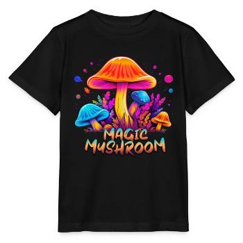 Magic Mushroom Colorful - Stanley/Stella MINI CREATOR Kids’ T-Shirt - black - Front - Mikhail (115cm)