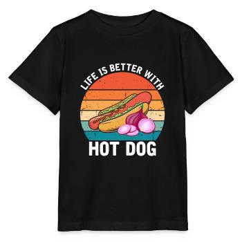 Hot Dog Love Hot Dog Pomme de terre Ketchup - T-shirt bio MINI CREATOR Stanley/Stella Enfant - noir - Devant - Mikhail (115cm)