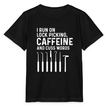 Lock picking Kaffee und Schimpfwörter Design - Stanley/Stella Kinder T-Shirt MINI CREATOR  - Schwarz - Vorne - Mikhail (115cm)