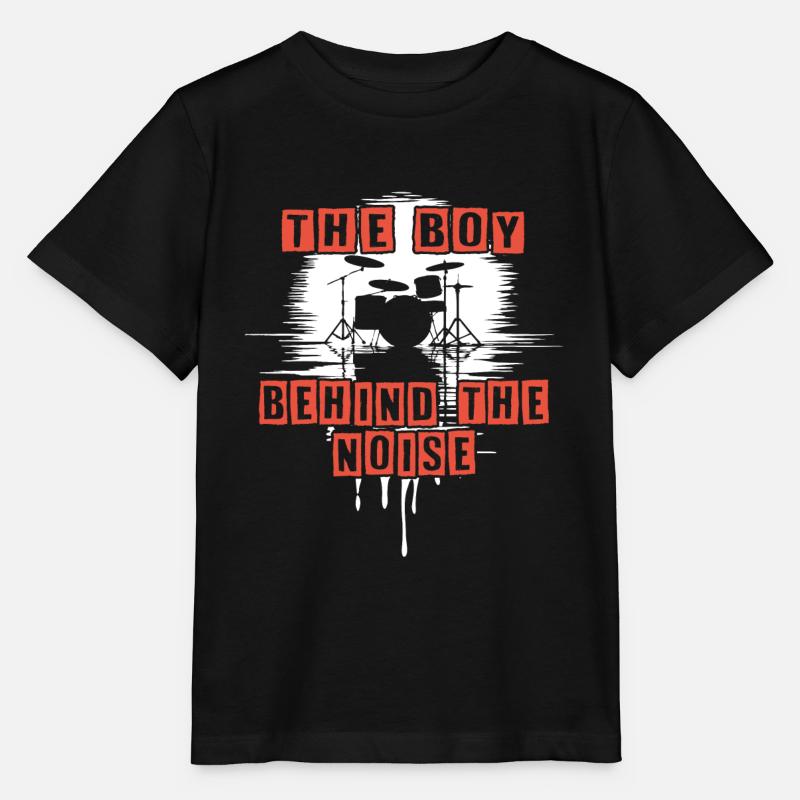 Drummer Boy Schlagzeuger Drumset Silhouette - T-shirt bio MINI CREATOR Stanley/Stella Enfant - noir