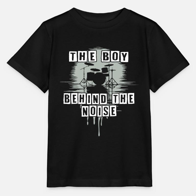 Drummer Boy Schlagzeuger Drumset Silhouette - T-shirt bio MINI CREATOR Stanley/Stella Enfant - noir