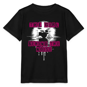 Lautes Mädchen lustiger Drummer Girl Spruch - Stanley/Stella Kinder T-Shirt MINI CREATOR  - Schwarz - Vorne - Mikhail (115cm)
