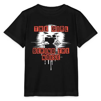 Lautes Mädchen lustiger Drummer Girl Spruch - Stanley/Stella Kinder T-Shirt MINI CREATOR  - Schwarz - Vorne - Mikhail (115cm)