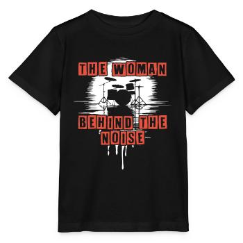 Drummer Woman Schlagzeugerin Girls Band - Stanley/Stella Kinder T-Shirt MINI CREATOR  - Schwarz - Vorne - Mikhail (115cm)