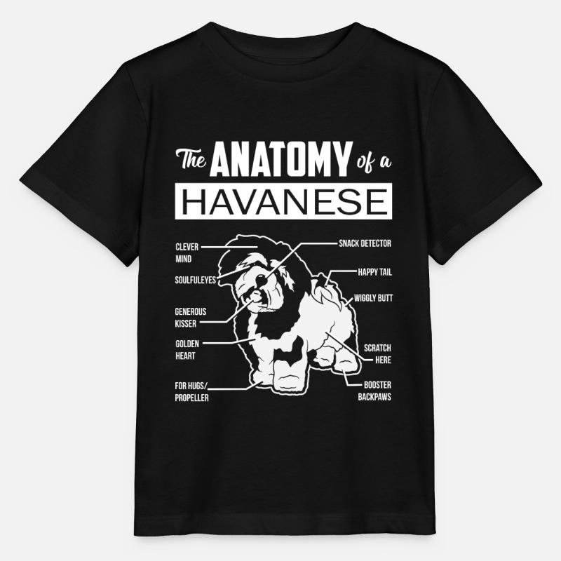 Anatomie du Bichon Havanais - T-shirt bio MINI CREATOR Stanley/Stella Enfant - noir
