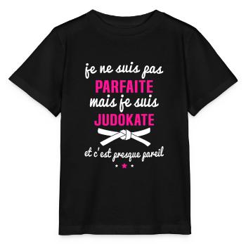 I'm not perfect but I'm a judoka - Stanley/Stella MINI CREATOR Kids’ T-Shirt - black - Front - Mikhail (115cm)