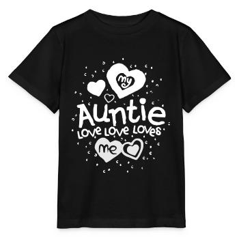 Ma tante aime l'amour m'aime - T-shirt bio MINI CREATOR Stanley/Stella Enfant - noir - Devant - Mikhail (115cm)