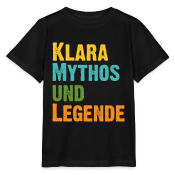 Mythos Klara die Legende Vorname Klara - Stanley/Stella Kinder T-Shirt MINI CREATOR  - Schwarz - Vorne - Mikhail (115cm)