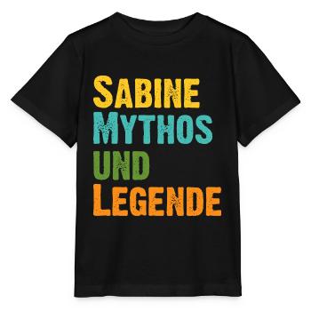 Mythos Sabine die Legende Vorname Sabine - Stanley/Stella Kinder T-Shirt MINI CREATOR  - Schwarz - Vorne - Mikhail (115cm)