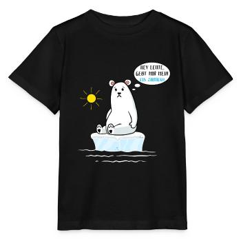 Klimawandel Umweltschutz Erderwärmung Eisbär - Stanley/Stella Kinder T-Shirt MINI CREATOR  - Schwarz - Vorne - Mikhail (115cm)