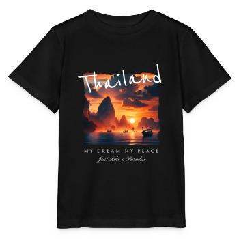 Thaïlande Mon rêve Ma place - T-shirt bio MINI CREATOR Stanley/Stella Enfant - noir - Devant - Mikhail (115cm)