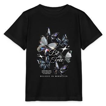 Be Free Butterfly - Stanley/Stella Kinder T-Shirt MINI CREATOR  - Schwarz - Vorne - Mikhail (115cm)