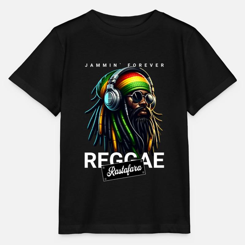 Reggae Rastafara Jammin` Forever - Stanley/Stella Kinder T-Shirt MINI CREATOR  - Schwarz