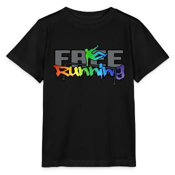 freerunning cityparkour PARKOUR freerun-rainbow - Stanley/Stella MINI CREATOR Kids’ T-Shirt - black - Front - Mikhail (115cm)