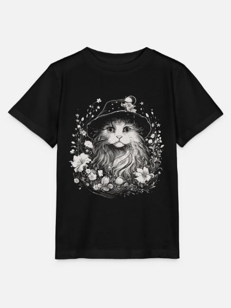 Katze zauberer cottagecore - Stanley/Stella Kinder T-Shirt MINI CREATOR - Schwarz
